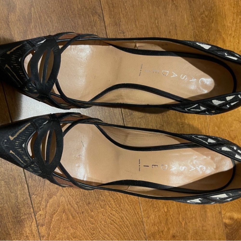 Casadei Black and White Heels